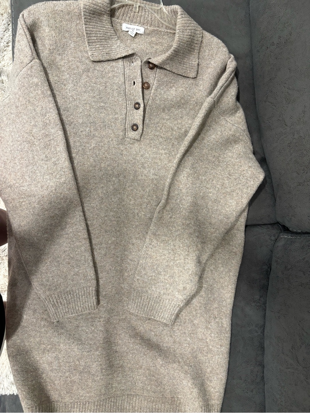Cozy Collared Knit Sweater Dress